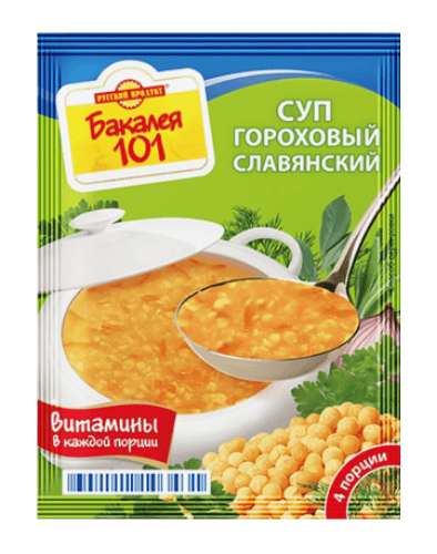 СУП РУССКИЙ ПРОДУКТ БАКАЛЕЯ 101 ГОРОХОВЫЙ СЛАВЯНСКИЙ 65Г