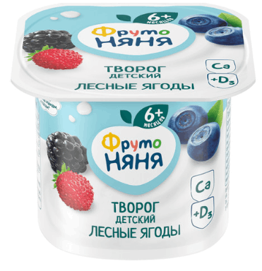 ТВОРОГ ФРУТОНЯНЯ 100Г ЛЕСНЫЕ ЯГОДЫ ДЛЯ ДЕТСКОГО ПИТНИЯ 4,2%