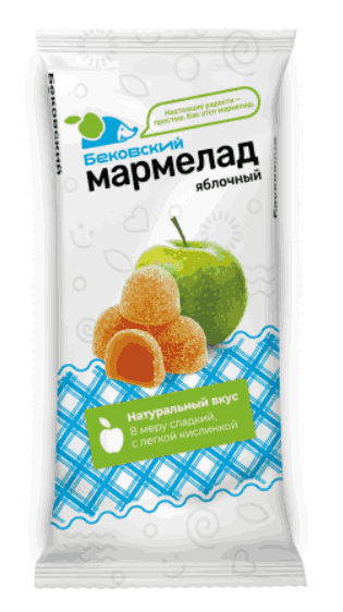 МАРМЕЛАД БЕКОВСКИЙ 260Г ЯБЛОЧНЫЙ ФЛОУПАК