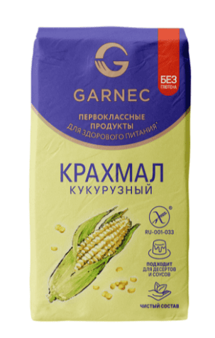 КРАХМАЛ ГАРНЕЦ 400Г КУКУРУЗНЫЙ Б/ГЛЮТЕНА БУМ ПАКЕТ