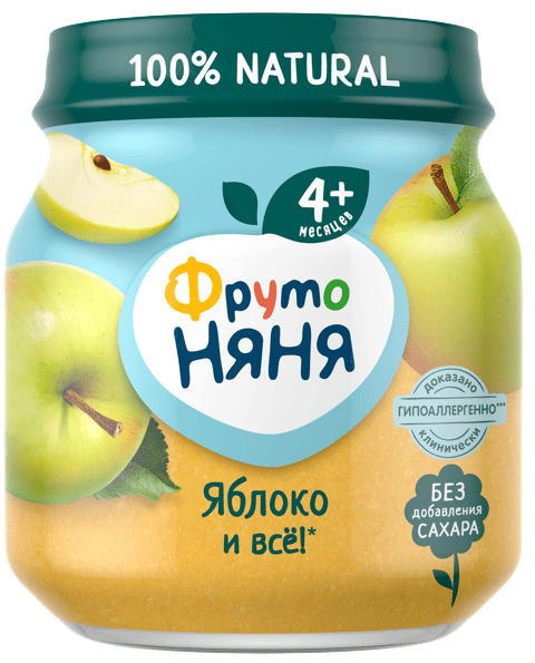 ПЮРЕ ФРУТОНЯНЯ 100Г ЯБЛОКО НАТУРАЛЬНОЕ СТ