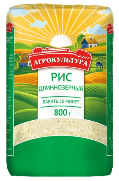 КРУПА АГРОКУЛЬТУРА 800Г РИС ДЛИННОЗЕРНЫЙ М/У