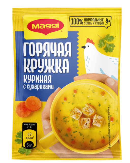 СУП МАГГИ ГОРЯЧАЯ КРУЖКА 19Г КУРИНЫЙ С СУХАРИКАМИ