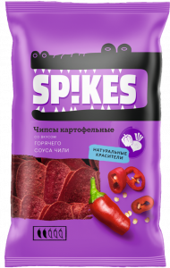 ЧИПСЫ СПАЙКС 80Г СО ВКУСОМ ГОРЯЧЕГО СОУСА ЧИЛИ