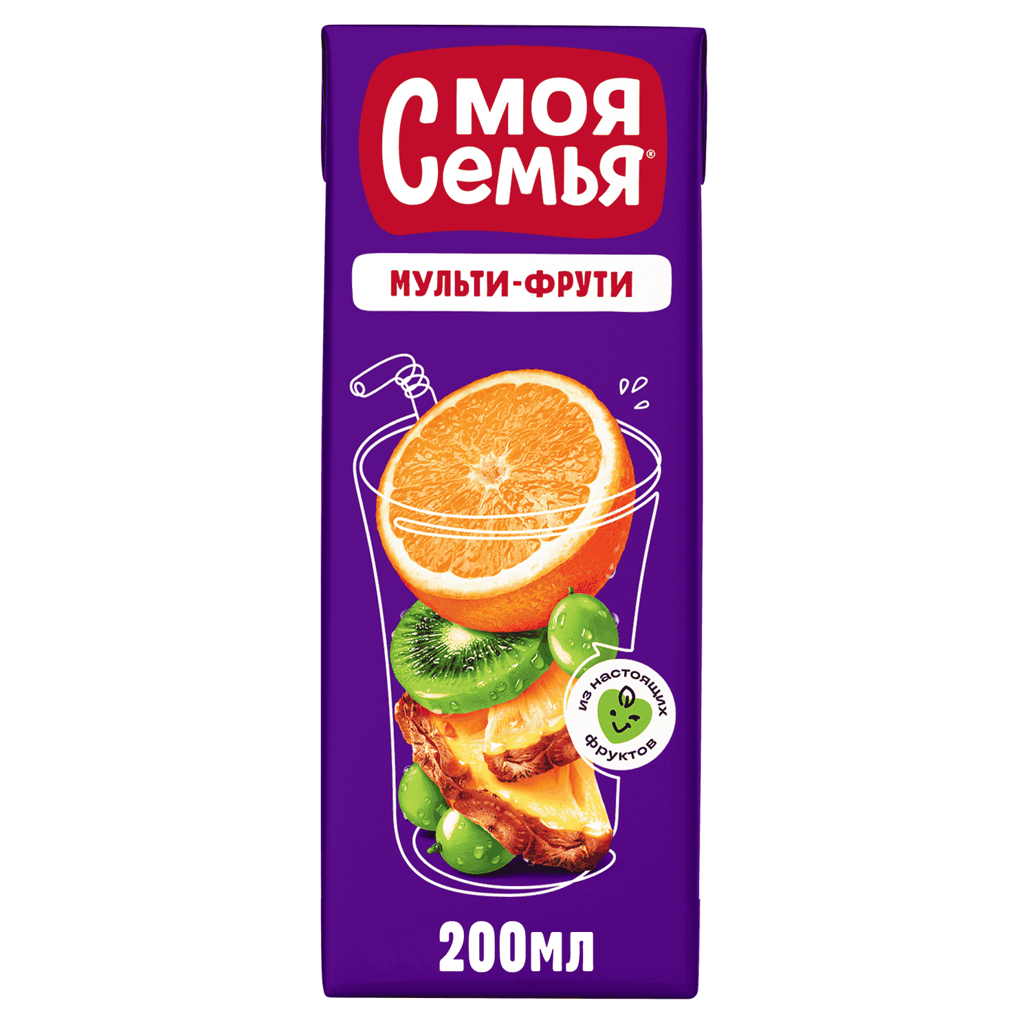 НАПИТОК МОЯ СЕМЬЯ 0,2МЛ СОКОСОДЕРЖАЩИЙ МУЛЬТ-ФРУТИ Т/П