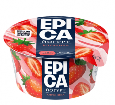 ЙОГУРТ ЭПИКА 130Г КЛУБНИКА 4.8%