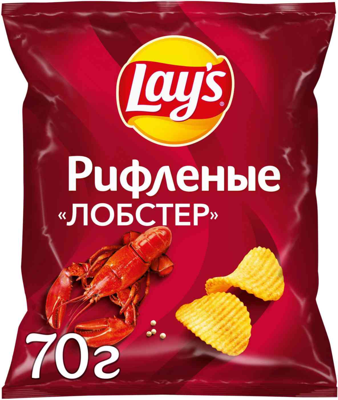 ЧИПСЫ ЛЕЙС 70Г СО ВКУСОМ ЛОБСТЕРА РИФЛЕНЫЕ