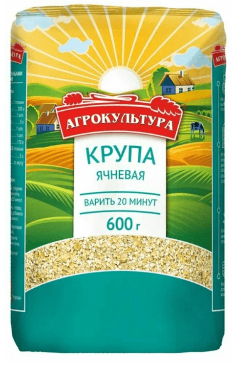 КРУПА АГРОКУЛЬТУРА 600Г ЯЧНЕВАЯ М/У