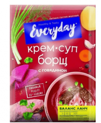 КРЕМ-СУП ЭВЕРИДЭЙ 25Г БОРЩ С ГОВЯДИНОЙ ПАКЕТ