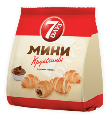 КРУАССАНЫ 7 ДНЕЙ 123Г С КРЕМОМ КАКАО МИНИ