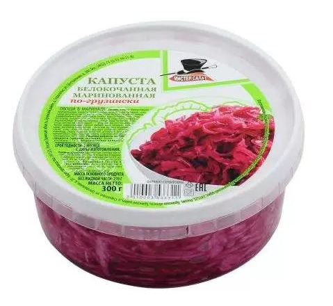 КАПУСТА РАЗНОСОЛ 300Г ПО-ГРУЗИНСКИ МАРИНОВАННАЯ ПЛ/БАН