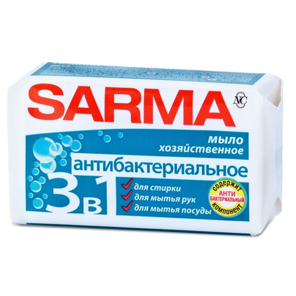 МЫЛО ХОЗЯЙСТВЕННОЕ САРМА 140Г С АНТИБАКТЕРИАЛЬНЫМ ЭФФЕКТОМ