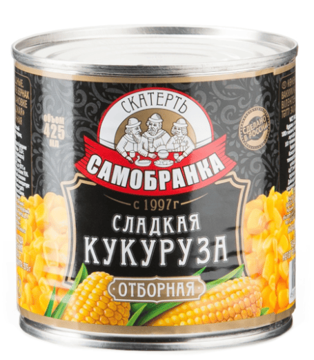 КУКУРУЗА СКАТЕРТЬ-САМОБРАНКА 425МЛ СЛАДКАЯ ЖБ РОССИЯ/МОЛДОВА