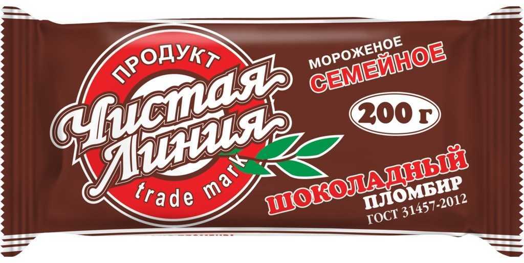 МОРОЖЕНОЕ ЧИСТАЯ ЛИНИЯ 200Г ПЛОМБИР ШОКОЛАДНЫЙ ФЛОУПАК