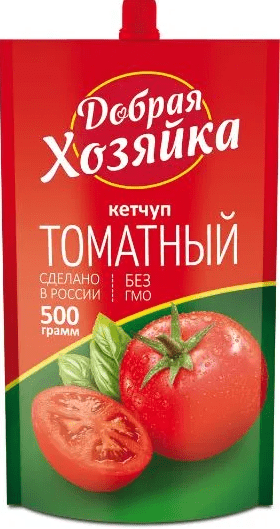 КЕТЧУП ДОБРАЯ ХОЗЯЙКА 500Г ТОМАТНЫЙ Д/ПАК