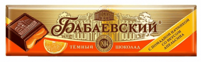 БАТОНЧИК БАБАЕВСКИЙ 50Г ШОК ТЕМНЫЙ С НАЧИНКОЙ СО ВКУСОМ АПЕЛЬСИНА