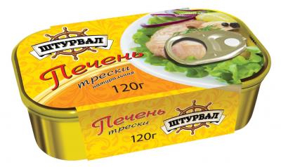 ПЕЧЕНЬ ТРЕСКИ ШТУРВАЛ 120Г НАТУРАЛЬНАЯ ЖБ КЛЮЧ