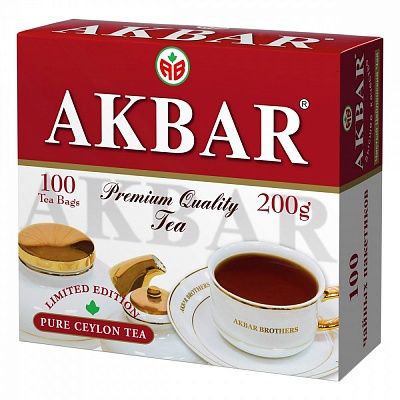 ЧАЙ АКБАР ЛИМИТЕД ЭДИШН ПАКЕТ 100*2Г С/Я ЧЕРНЫЙ БАЙХОВЫЙ ЦЕЙЛОНСКИЙ МЕЛКИЙ