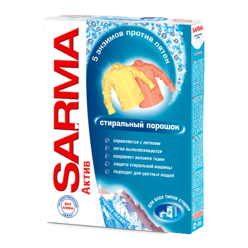 ПОРОШОК САРМА АКТИВ 400Г УНИВЕРСАЛ ГОРНАЯ СВЕЖЕСТЬ