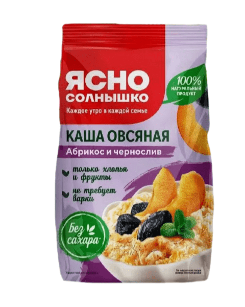 КАША ЯСНО СОЛНЫШКО 300Г ОВСЯНАЯ С АБРИКОСОМ И ЧЕРНОСЛИВОМ М/У