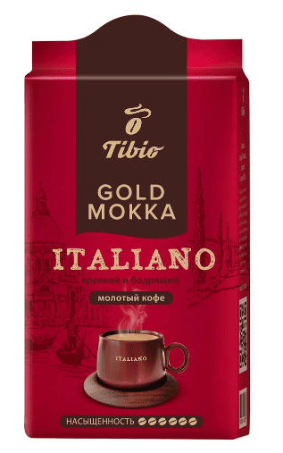 КОФЕ ТИБИО ГОЛД МОККА ИТАЛЬЯНО 250Г МОЛОТЫЙ ВАК/УП