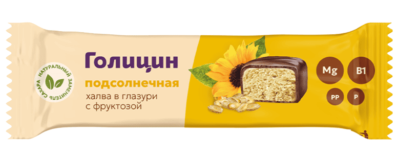 ХАЛВА ГОЛИЦИН 68Г ПОДСОЛНЕЧНАЯ В ШОКОЛ ГЛАЗУРИ С ФРУКТОЗОЙ