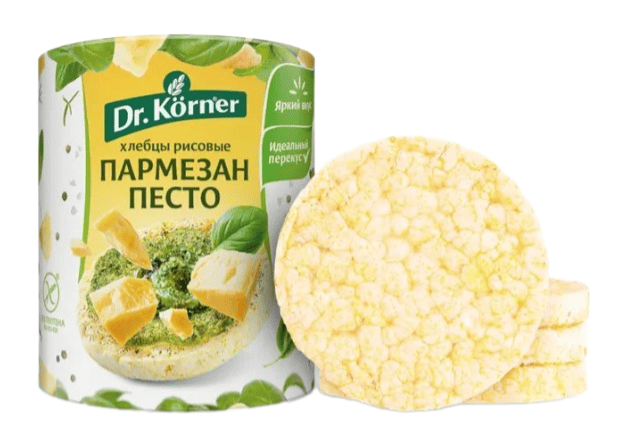 ХЛЕБЦЫ ДОКТОР КЕРНЕР 80Г РИСОВЫЕ С ПЕСТО И ПАРМЕЗАНОМ ХРУСТЯЩИЕ
