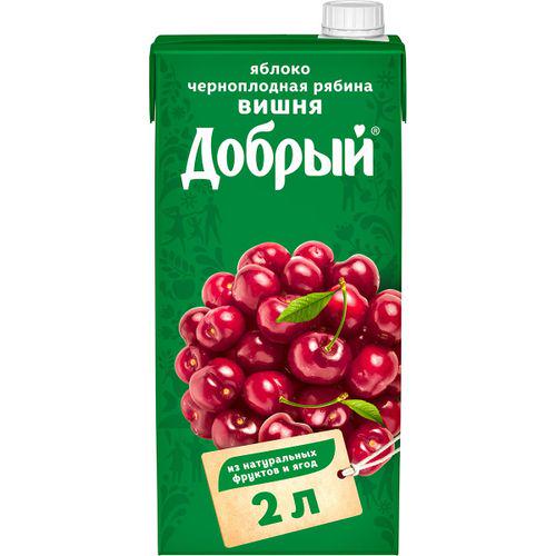 НЕКТАР ДОБРЫЙ 2Л ЯБЛОКО ЧЕРНОПЛОДНАЯ РЯБИНА ВИШНЯ