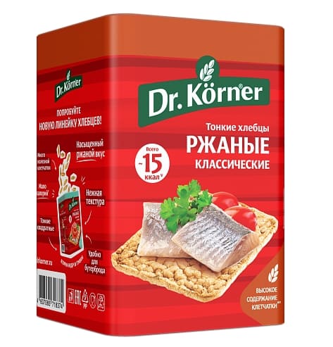 ХЛЕБЦЫ ХЛЕБПРОМ ДОКТОР КЕРНЕР 100Г РЖАНЫЕ КЛАССИЧЕСКИЕ