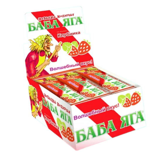 КОНФЕТА ЖЕВАТЕЛЬНАЯ БАБА ЯГА 11Г КЛУБНИКА