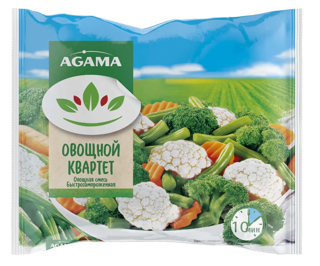 ЗАМОРОЗКА ОВОЩНАЯ АГАМА/ХОРТЕКС 400Г ОВОЩНОЙ КВАРТЕТ