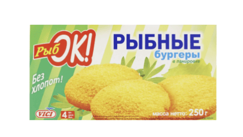 БУРГЕРЫ РЫБНЫЕ ВИЧИ РЫБОК 250Г