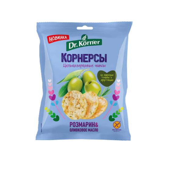 ЧИПСЫ ДОКТОР КЕРНЕР 50Г КУКУРУЗНО-РИСОВЫЕ С ОЛИВК МАСЛОМ И РОЗМАРИНОМ ЦЕЛЬНОЗЕР
