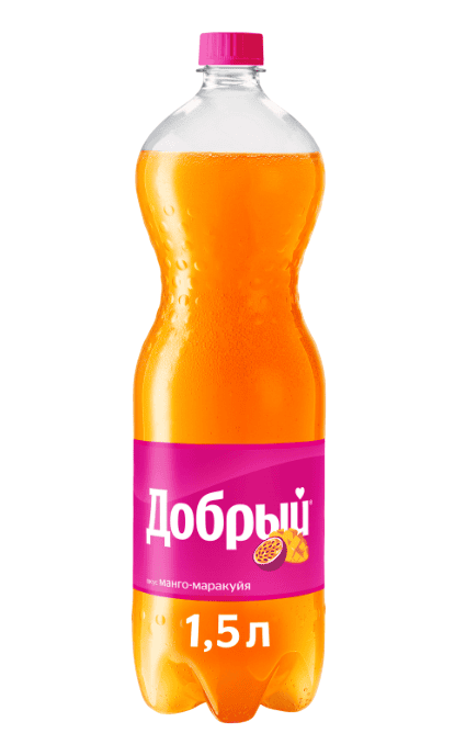 НАПИТОК БЕЗАЛКОГОЛЬНЫЙ ДОБРЫЙ 1,5Л С/ГАЗ АРОМАТ СО ВКУС МАНГО-МАРАКУЙЯ ПЭТ