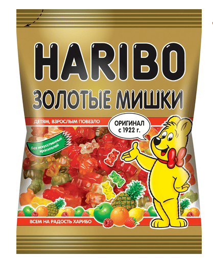 МАРМЕЛАД ЖЕВАТЕЛЬНЫЙ ХАРИБО ЗОЛОТЫЕ МИШКИ 80Г ПАКЕТ