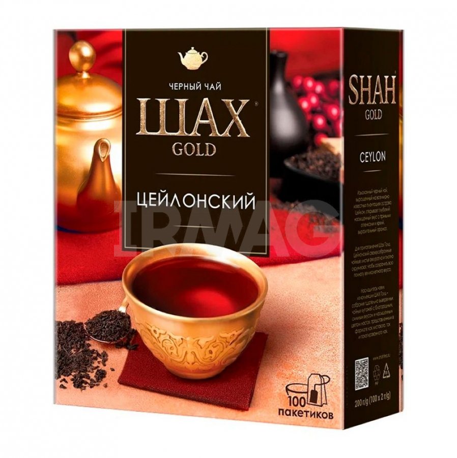 ЧАЙ ШАХ ГОЛД 100*2Г ЧЁРНЫЙ ЦЕЙЛОНСКИЙ