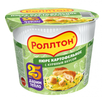 ПЮРЕ КАРТОФЕЛЬНОЕ РОЛЛТОН 40Г С КУРИНЫМ ВКУСОМ