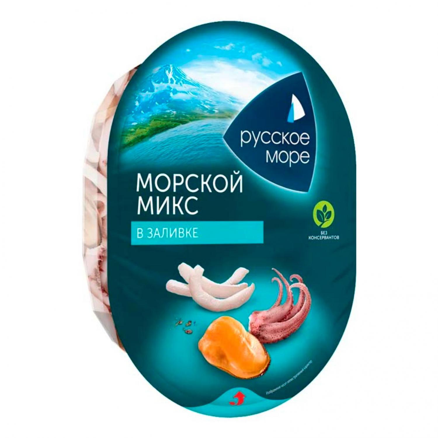 КОКТЕЙЛЬ ИЗ МОРЕПРОДУКТОВ РУССКОЕ МОРЕ 180Г МОРСКОЙ МИКС В ЗАЛИВКЕ