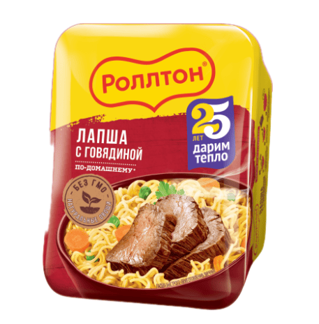 ЛАПША РОЛЛТОН 90Г ЯИЧНАЯ С ГОВЯДИНОЙ ПО-ДОМАШНЕМУ ЛОТОК