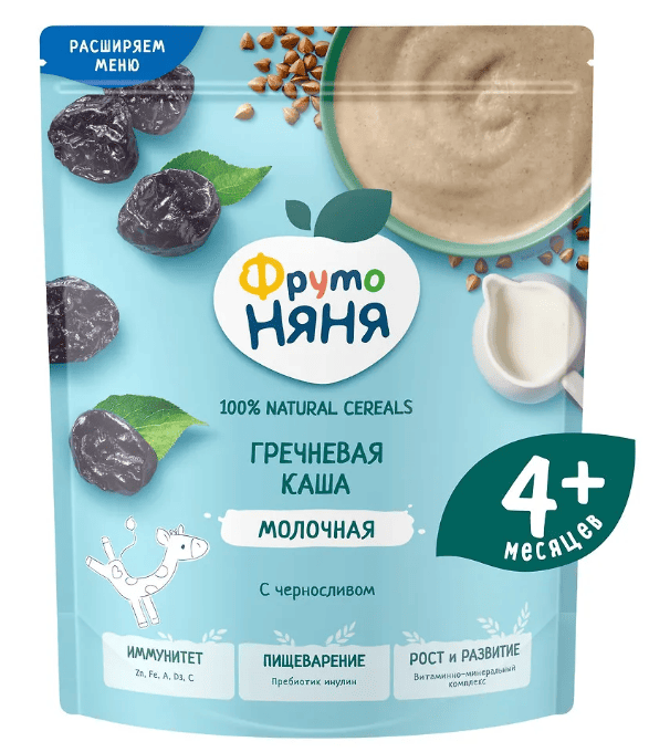 КАША ФРУТОНЯНЯ 190Г МОЛОЧНАЯ ГРЕЧНЕВАЯС ЧЕРНОСЛИВОМ