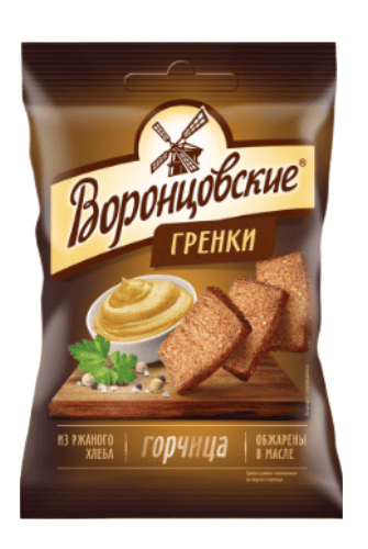 ГРЕНКИ ВОРОНЦОВСКИЕ 60Г ГРЕНКИ СО ВКУСОМ ГОРЧИЦЫ
