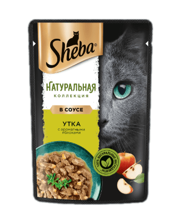 КОНСЕРВЫ Д/КОШЕК ШЕБА НАТУРАЛЬНАЯ КОЛЛЕКЦИЯ 75Г С УТКОЙ И ДОБ ЯБЛОК В СОУСЕ