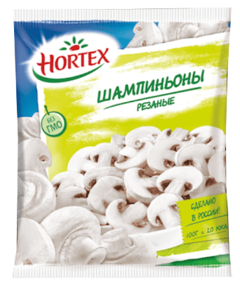 ЗАМОРОЗКА ОВОЩНАЯ АГАМА/ХОРТЕКС 400Г ШАМПИНЬОНЫ РЕЗАНЫЕ