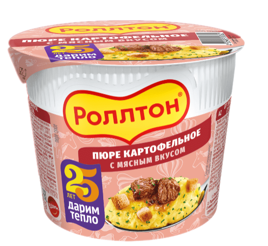 ПЮРЕ КАРТОФЕЛЬНОЕ РОЛЛТОН 40Г С МЯСНЫМ ВКУСОМ