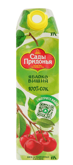 СОК САДЫ ПРИДОНЬЯ 1Л ЯБЛОКО ВИШНЯ ОСВЕТЛЕННЫЙ