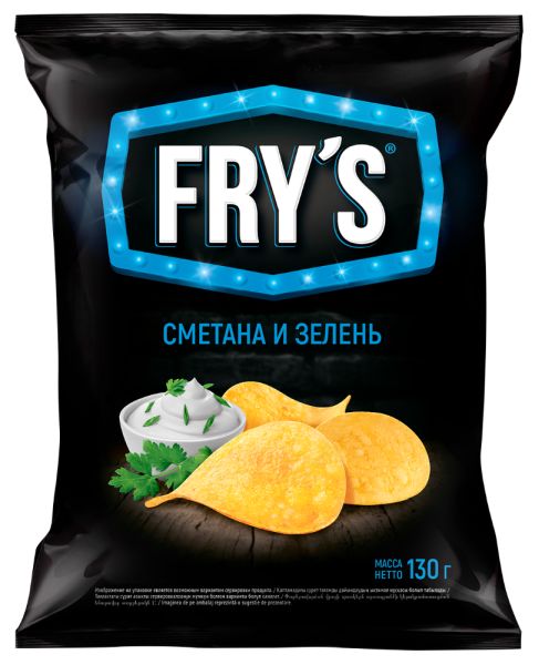 ЧИПСЫ ФРАЙС 130Г СО ВКУСОМ НЕЖН СМЕТАНА И ИГРИВАЯ ЗЕЛЕНЬ ИЗ НАТ КАРТОФ
