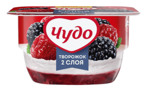 ДЕСЕРТ ТВОРОЖНЫЙ ЧУДО 4,2% 100Г МАЛИНА-ЕЖЕВИКА ВЗБИТЫЙ ФРУКТОВЫЙ