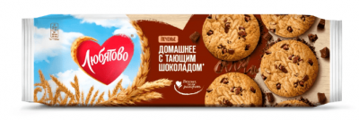 ПЕЧЕНЬЕ ЛЮБЯТОВО ДОМАШНЕЕ 117Г СДОБНОЕ С ШОКОЛАДОМ