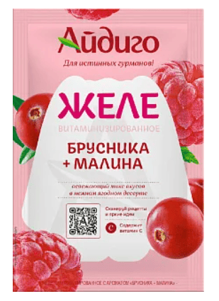 ЖЕЛЕ АЙДИГО 50Г БРУСНИКА МАЛИНА