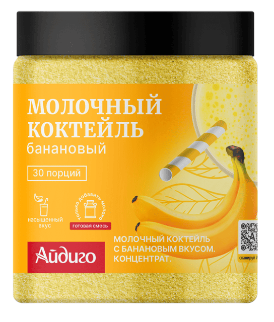 КОКТЕЙЛЬ МОЛОЧНЫЙ АЙДИГО 450Г БАНАНОВЫЙ БАНКА-ТУБА